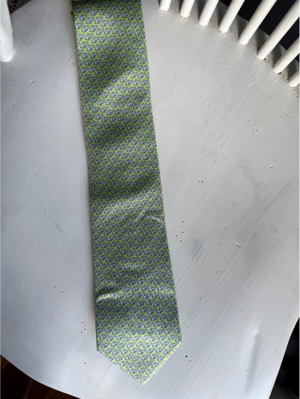 Tommy Hilfiger Green Silk Tie with Subtle Pattern
